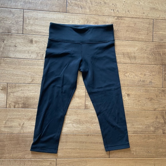 Lululemon Wunder Under Crop Yoga Pants Reversible black/grey - Picture 2 of 10